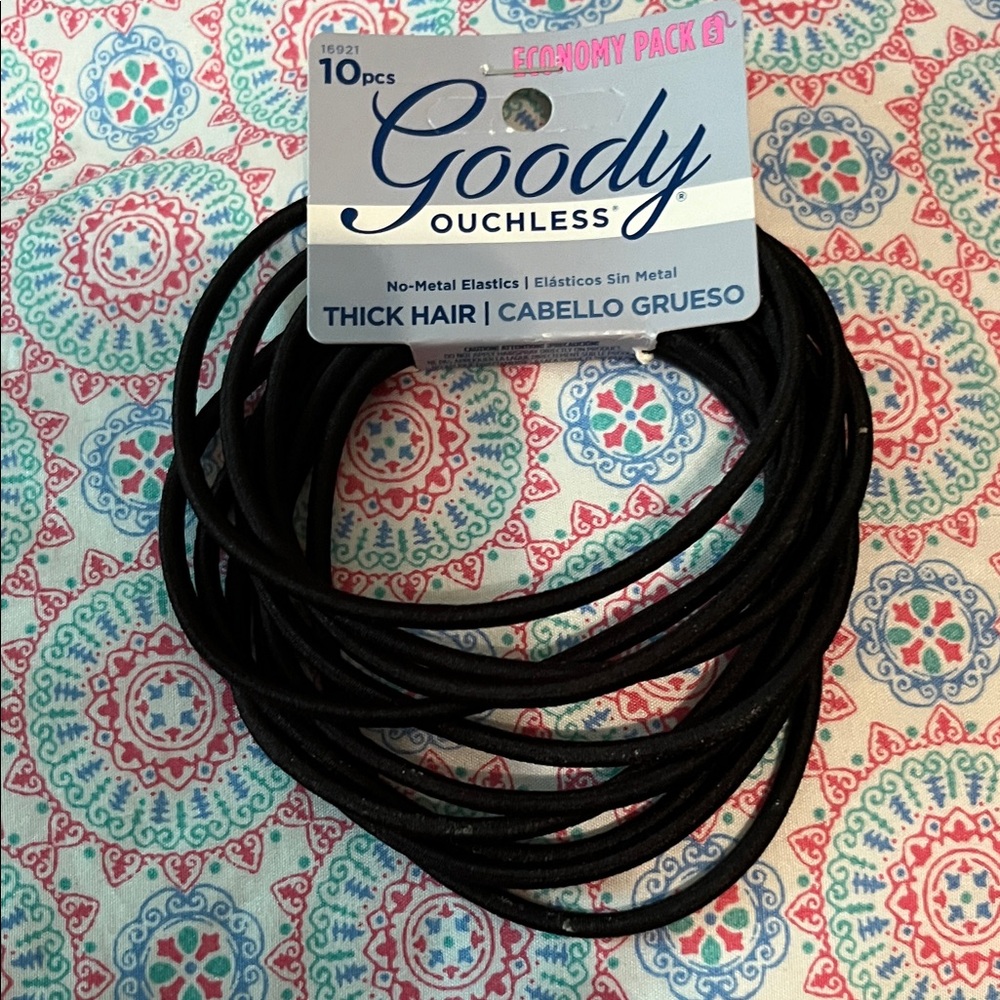 Goody Ouchless Black Hair Elastics - 10 Pack